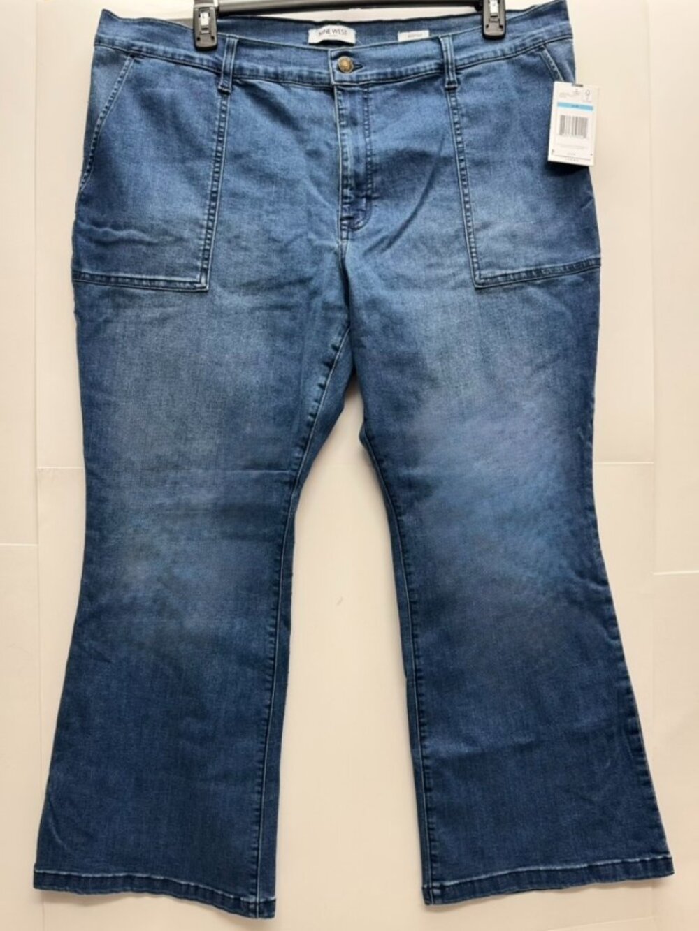 Nine West Jeans Flare Bootcut Denim Women 20W Plus Size Medium Wash Retro 70s